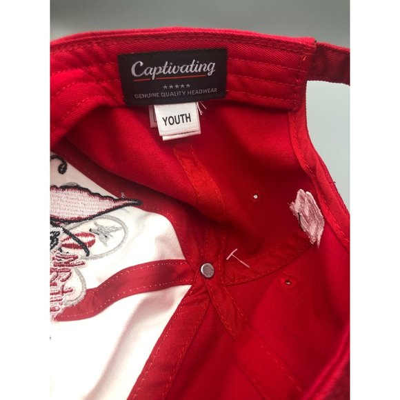 Captivating Headwear Utah Utes Hat Cap Youth Red Butterfly Embroidered Kids - Picture 7 of 10